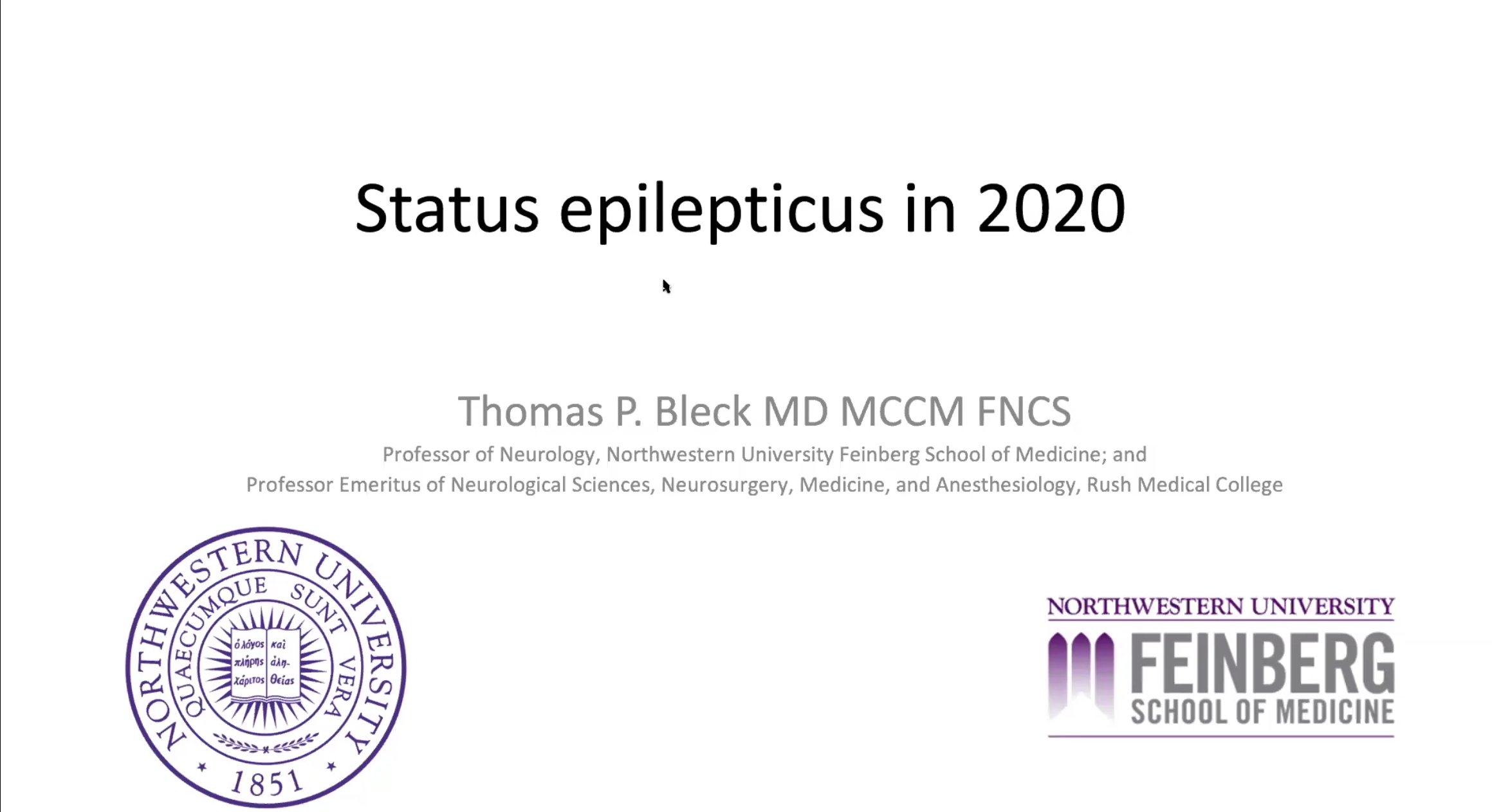 Status Epilepticus in 2020